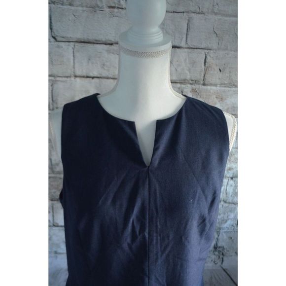 Kensie Navy Blue V-neck Sleeveless Dress Women's Size Large - Picture 3 of 5